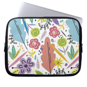 Multicolor Flowers Spring Background Laptop Sleeve