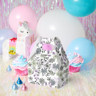 Multicolor flowers with grey touch favor box