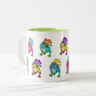 Multicolor Frog Two-Tone Coffee Mug
