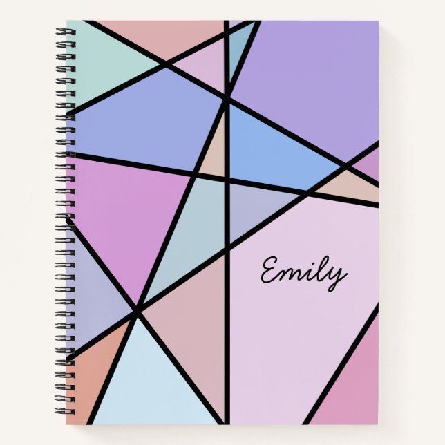 Multicolor Geometric Lines and Shapes Notebook (Front)