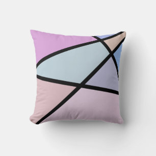 Multicolor Geometric Lines and Shapes Throw Pillow
