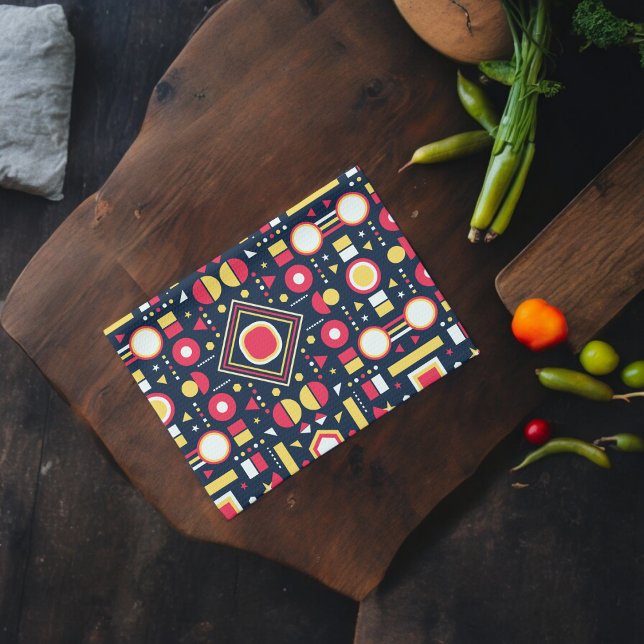 Multicolor Geometric Shapes Kitchen Towel (Kitchen Towel)