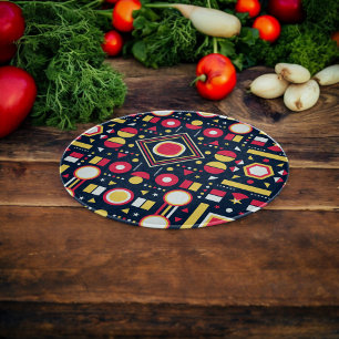 Multicolor Geometric Shapes Pattern Cutting Board