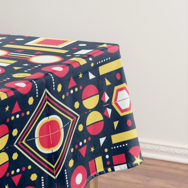 Multicolor Geometric Shapes Pattern Tablecloth (In Situ)