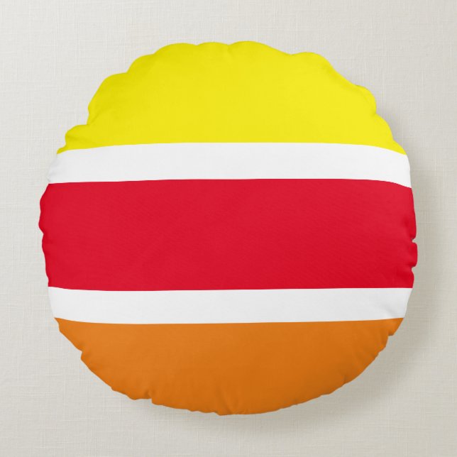Multicolor geometric stripes pattern round pillow (Front)