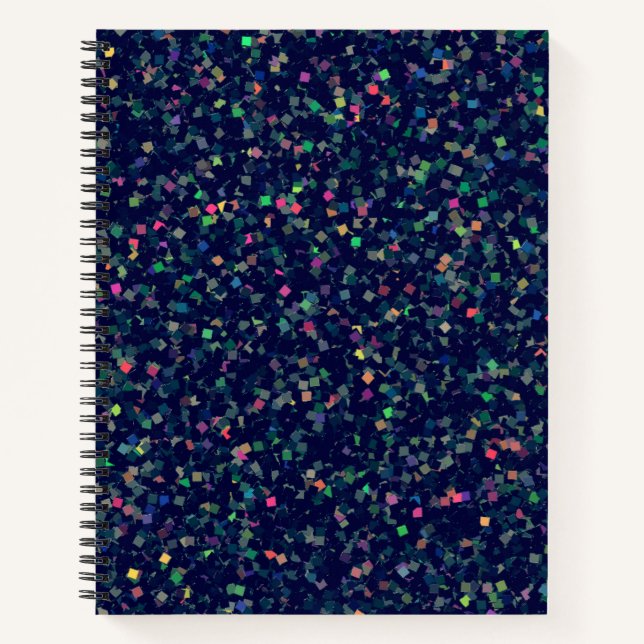 Multicolor Glitter Confetti Notebook (Front)