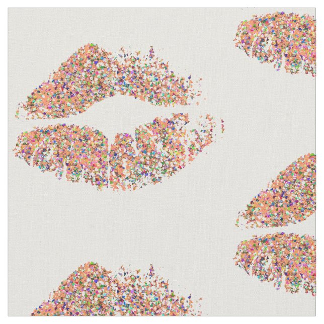 Multicolor Glitter Lips #25 Fabric (Close Up)