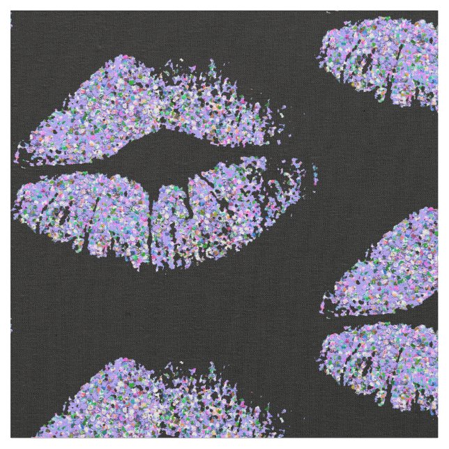 Multicolor Glitter Lips #5 Fabric (Close Up)
