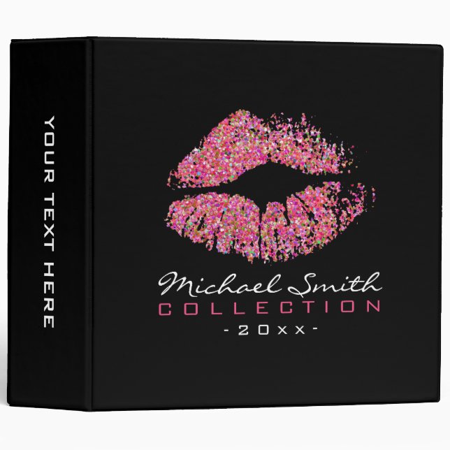 Multicolor Glitter Lips Makeup Artist #10 Binder (Front/Spine)