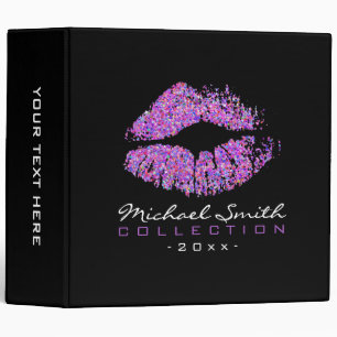 Multicolor Glitter Lips Makeup Artist #11 Binder
