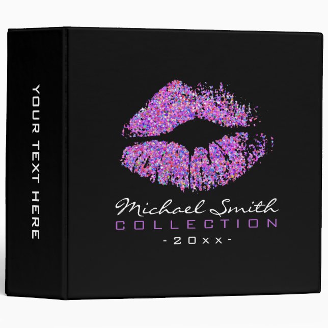 Multicolor Glitter Lips Makeup Artist #11 Binder (Front/Spine)