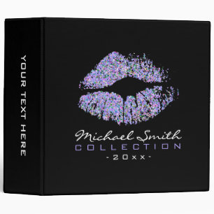 Multicolor Glitter Lips Makeup Artist #6 Binder