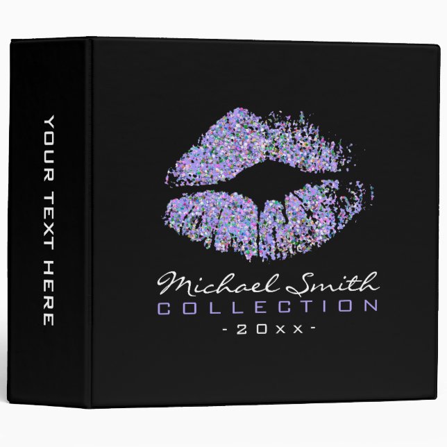 Multicolor Glitter Lips Makeup Artist #6 Binder (Front/Spine)