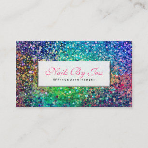 Multicolor Glitter Texture Business Card