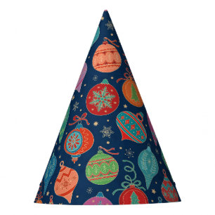 Multicolor Gold Christmas Tree Decoration Pattern  Party Hat