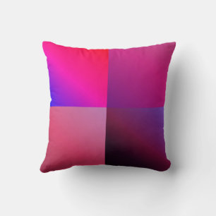 Multicolor gradient pink blue throw pillow