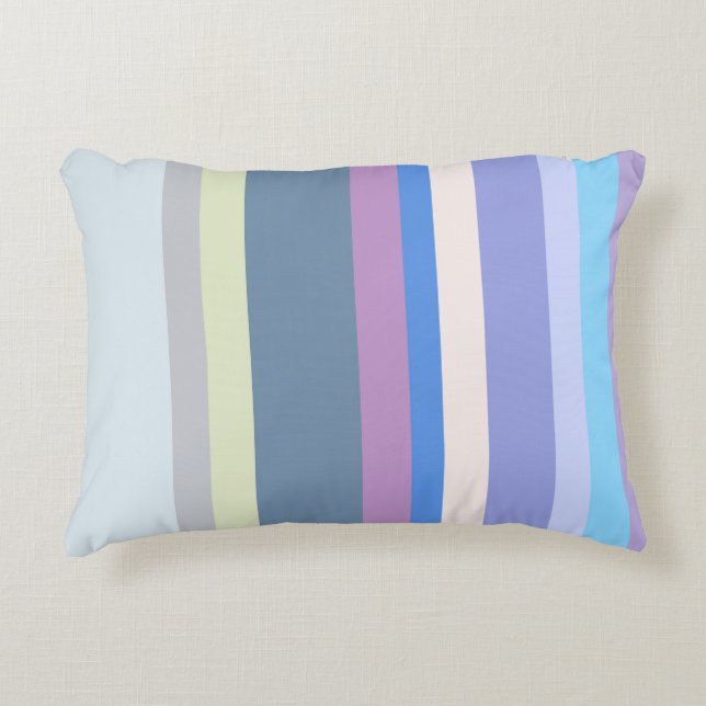 Multicolor Green/Grey/Beige/Pink/Purple/Blue Decorative Pillow (Front)