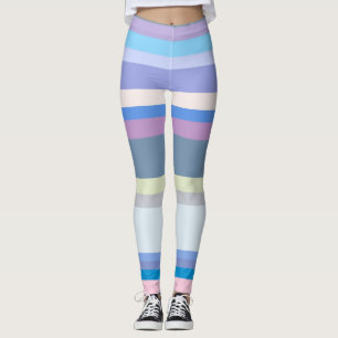 Multicolor Green/Grey/Beige/Pink/Purple/Blue Leggings