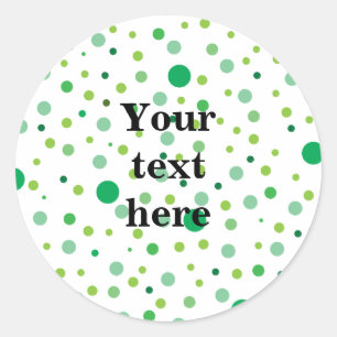 Multicolor green polka dots  classic round sticker