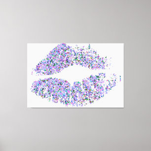Multicolor Grit Glitter Lips #27 Canvas Print