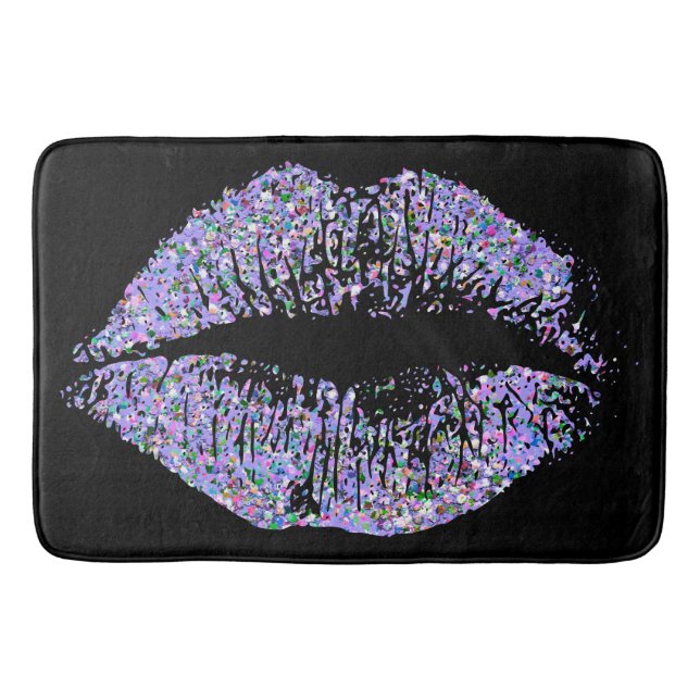 Multicolor Grit Glitter Lips #5 Bath Mat (Front)