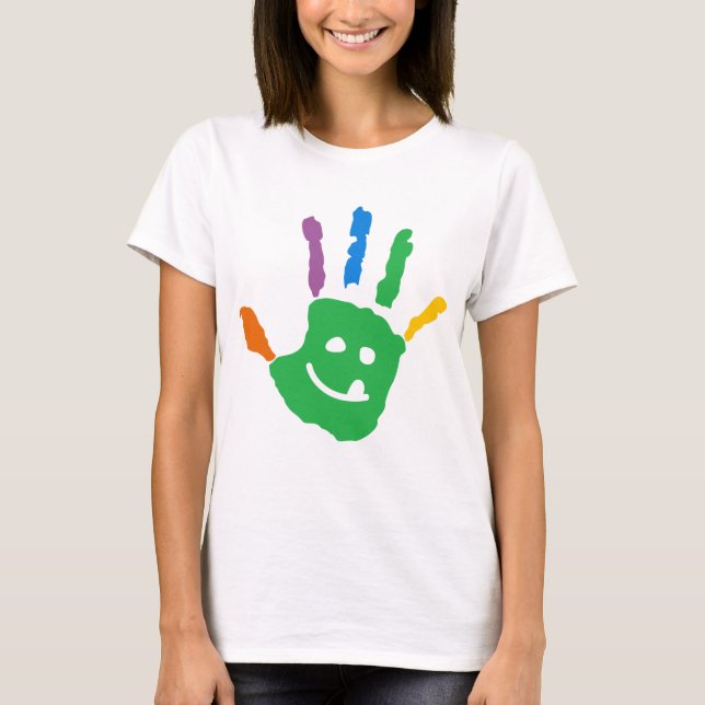 Multicolor Hand: An Explosion of Joy T-Shirt (Front)