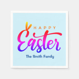 Multicolor Happy Easter Napkin
