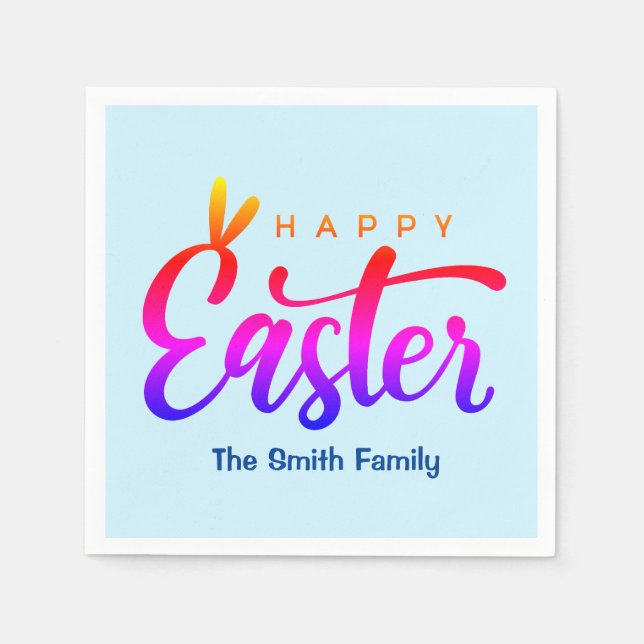 Multicolor Happy Easter    Napkin (Front)