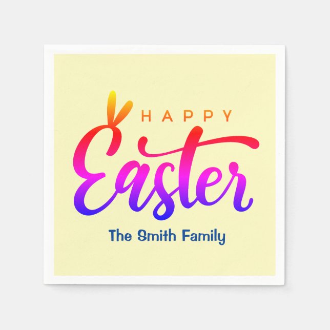 Multicolor Happy Easter    Napkins (Front)