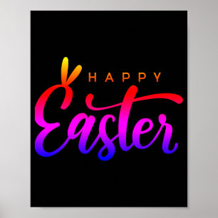Multicolor happy easter  poster