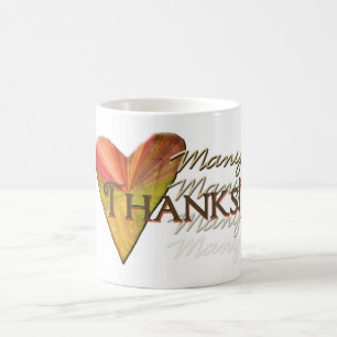 Multicolor Heart Many Thanks Coffee Mug