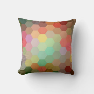 Multicolor Hexagon Chevron Pattern Throw Pillow
