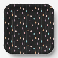 Multicolor hipster rain drop black background