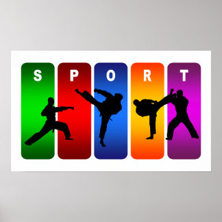 Multicolor Karate Emblem Poster