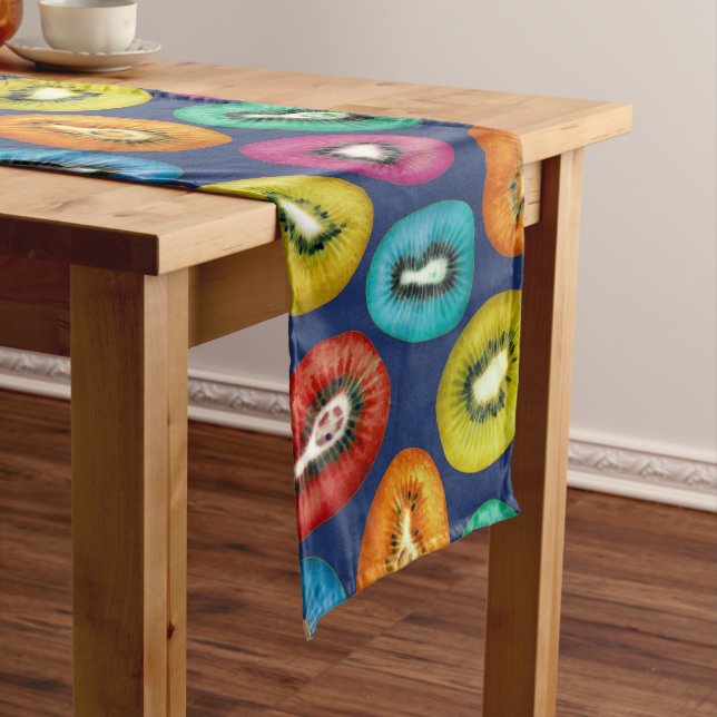 Multicolor Kiwi Pattern Long Table Runner (In Situ)