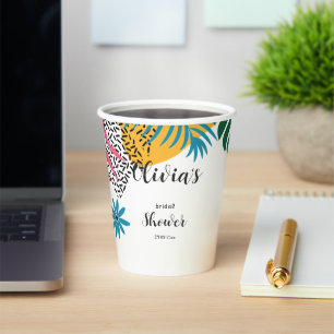Multicolor Leaves Bridal Shower Paper Cups