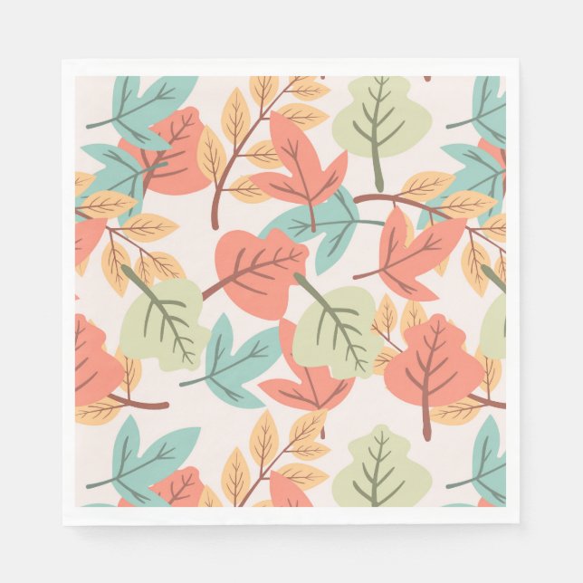 Multicolor Leaves Paper     Napkin (Front)