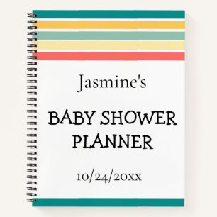 Multicolor Let's Get Beachy Baby Shower  Notebook