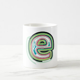 Multicolor Letter E Abstract Modern Typography  Coffee Mug