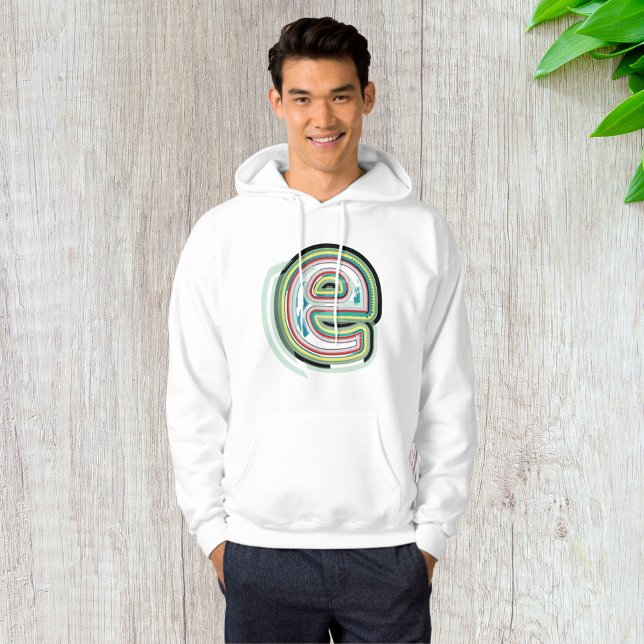 Multicolor Letter E Abstract Modern Typography  Hoodie (Creator Uploaded)