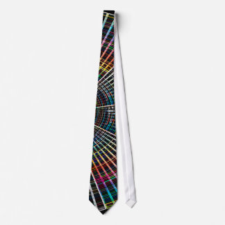 Multicolor Lines on Black Tie