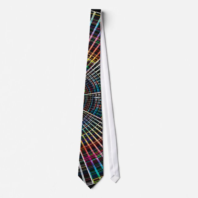 Multicolor Lines on Black Tie (Front)