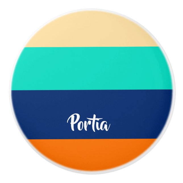 Multicolor lines patterned ceramic knob (Front)