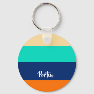 Multicolor lines patterned keychain