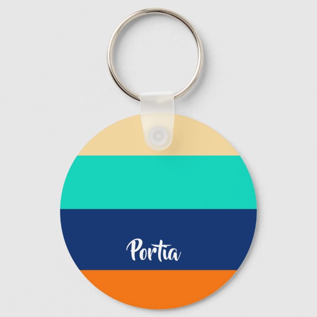 Multicolor lines patterned keychain (Front)