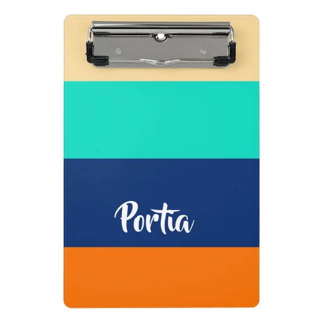 Multicolor lines patterned mini clipboard (Front)