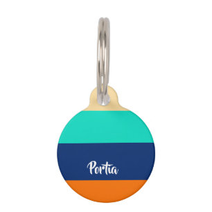 Multicolor lines patterned pet tag