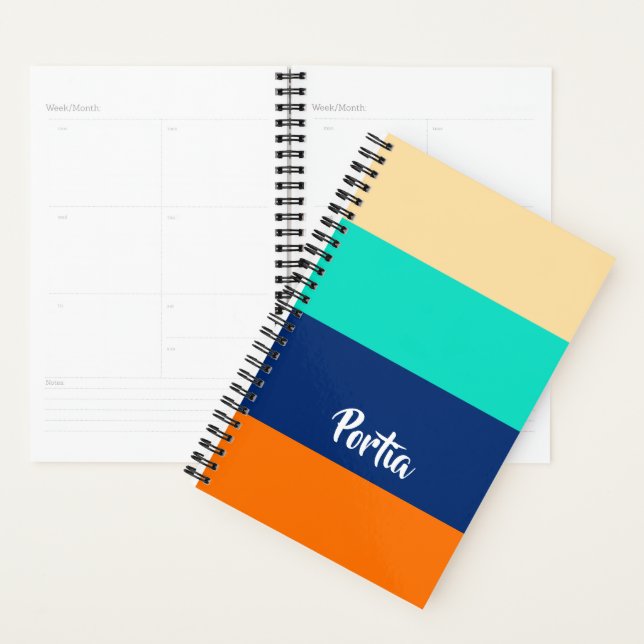 Multicolor lines patterned planner (Display)