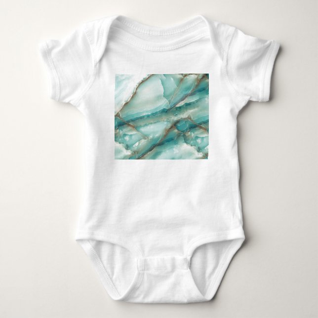 Multicolor Marble: Onyx Glass Effect. Baby Bodysuit (Front)