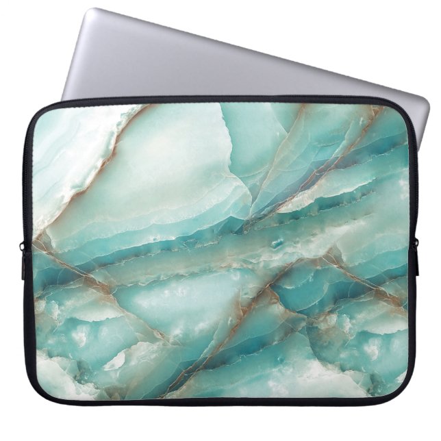 Multicolor Marble: Onyx Glass Effect. Laptop Sleeve (Front)
